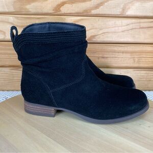 Koolaburra 6 US 1096439 UGG Lorelei Slouch Bootie Black Suede Leather Ankle Boot